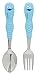 Zak Designs Easy Grip Flatware, Children's Spoon and Fork Featuring Cookie Monster from Sesame Street, BPA-Free Plastic and Stainless Steel, Multicolor