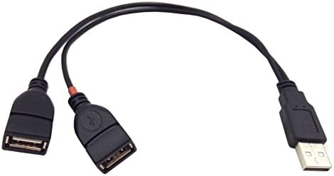 Wpeng USB 2.0 Y Splitter Cable, 30CM/1ft USB 2.0 Type A Male to Double USB 2.0 Female 1 to 2 Splitter Sync Data Charging Converter Extension Cable Cord (One Side Only for Charging)(1M/2F)
