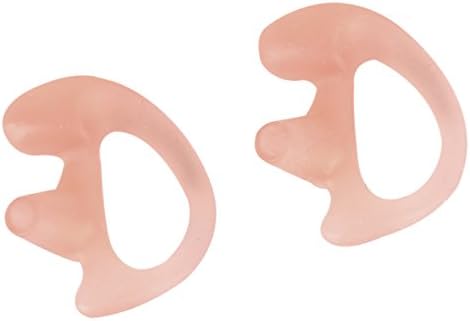 2 Pack Right Large Replacement Earmold (Ear Mold) for Acoustic Tube of Two Way Radio Earpiece, Earphone and Headset, Ear Insert Made of Food Grade Silicone Rubber