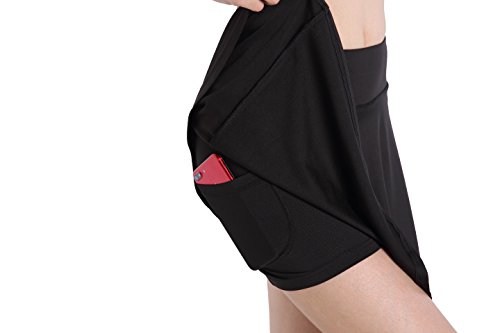 Annjoli Womens Running Skorts Golf Tennis Workout Skirt (M, Black(Pleated)) - Thumbnail 5