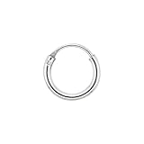Sterling Silver Teeny Endless Hoop Earrings for Cartilage Nose and Lips 5/16 inch 8mm