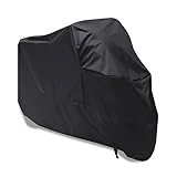 Pomisty AB Bike Cover, Outdoor Waterproof Bicycle Cover Wind Proof Anti-UV and Dust Resistance Cycling Bicycle Cover with Lock Hole, Black, L