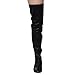 NATURE BREEZE FE52 Women's Drawstring Tie Up Low Flat Heel Dress Boots