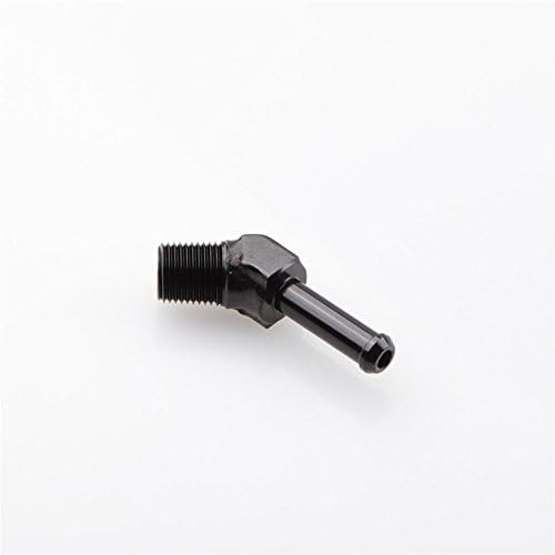 1/4 NPT To 3/8 45 Degree Hose End Barb Adapter Fitting Aluminum Black