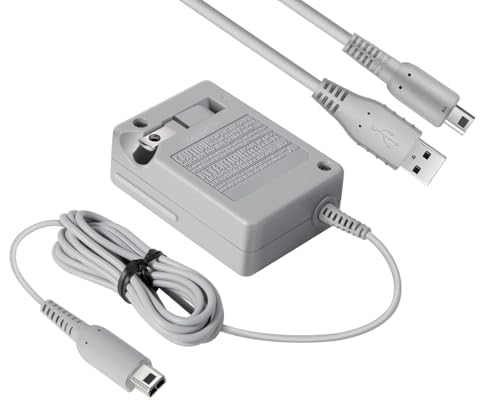 KOOWOD 3DS Charger Adapter with USB Charging Cable - Replacement Home Travel Portable Power Supply Accessories for New 3DS 2DS XL 3DS 2DS DSi DSi XL