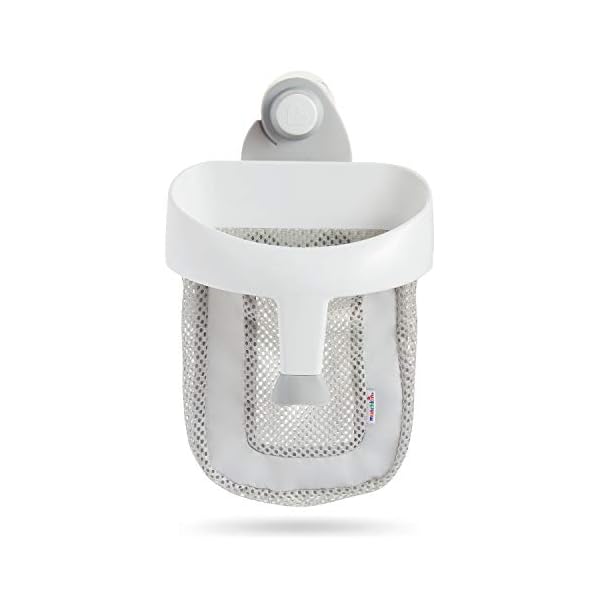 Munchkin-Super-Scoop-Bath-Toy-Organiser-Grey Munchkin Super Scoop Baby Bath Toy Storage Basket & Net, Removable Wall Hanging Bath Tidy, Baby Bath Caddy & Bath…