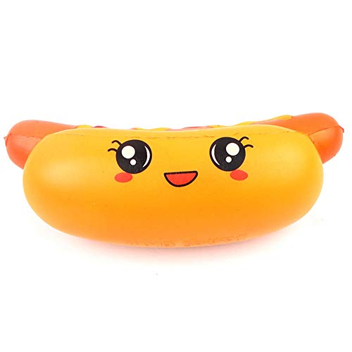 Leoie PU Simulate Hot Dog Sausage Slow Rising Squishy Squeeze Toy Stress Reliever Kid's Toy Gift Decoration Orange