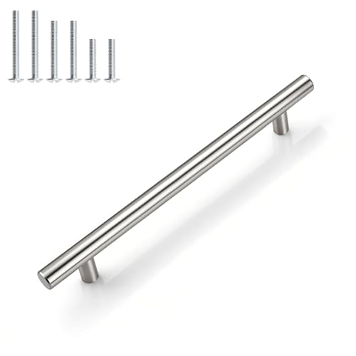 Gobrico Euro T Bar Cabinet Pulls Brushed Nickel