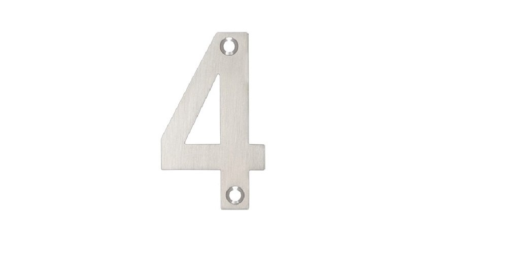 Stainless Steel Number '4' 75mm by Zoo Hardware