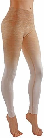 KVKSEA Women's Flexible Yoga Pants Ombre Leggings Activewaer L704 (XXXL, Mocha-Khaki-L704)