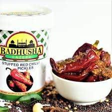 Badhusha Lazeez Pickles Stuffed Red Chilli Pickles, 300g