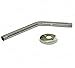 Universal Brass 12-inch Shower Arm in Chrome Finish with Flange, 45 Degree, Standard 1/2