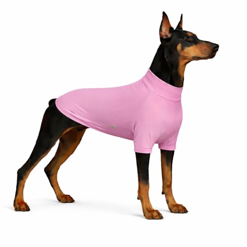 LoveLongLong Spring Summer Cooling Dog T-Shirt with UV Protection and Moisture-Wicking Fabric Blank Color Pink 2XL