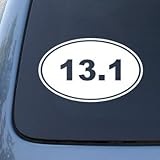 13.1 10K RUNNING EURO OVAL - Vinyl Car Decal Sticker #1764 | Vinyl Color: White