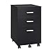 DEVAISE 3 Drawer Mobile File Cabinet, Wood Filing Cabinet fits A4 or Letter Size for Home Office, Black