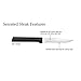 Rada Cutlery Serrated Steak Knife, Made in USA, Black Handle