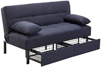 Amazon Com Harry Convertible Sofa Bed Twin 74 8 Cushion Back With Dark Gray Color Two Drawers Storage Super Soft Thick High Density Form Fabric Perfect For Living Room Studio And Small Spaces Kitchen