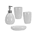 Home Basics 4Pc Bath Accessory Set White,