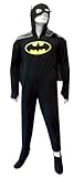 Batman/BatGirl Hooded Fleece One Piece Footie Pajama with Cape for men