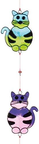 String of 5 Colourful Fun Cats Sun-catcher/Light-catcher, Multicolor - Image 3