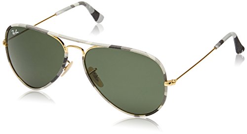 Ray-ban aviator full color - gold frame green lenses 58…