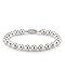 The Pearl Source 14K Gold 7-7.5mm Round White Japanese Akoya Saltwater Cultured Pearl Bracelet for Women