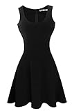 Heloise Fashion Women's A-Line Wide Round Neck Sleeveless Pleated Little Cocktail Party Dress