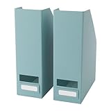 Set of 2 Ikea Tjena Magazine File Organizer Storage (Light Blue)