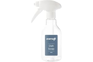 EZPULL Eversoft Foaming Jet Dish Soap Spray Trigger Bottle for kitchen/bathroom/office/RV/Airbnb, 350 ml (12.0 oz), Sealed Refill Cartridges Sold Separately, Clear