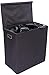 BIRDROCK HOME Laundry Hamper with Lid | Removable Bags for Sorting Clothes | Sectioned Laundry Basket for Bedroom & Bathroom | Collapsible Storage Bin with Cover | Double, Black