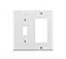 Leviton 80405-W 2-Gang 1-Toggle 1-Decora/GFCI Combination Wallplate, Standard Size, Thermoset, Device Mount, White, 1 Pack, primary