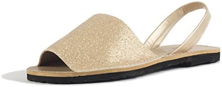 Subibaja Martina - Classic Menorquina Slingback Sandals for Women (9 M, Frosty Gold)