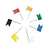 VAPKER 7 Colors Map Marking Flat Flag Shaped Push Pins Pack of 70(Each Color 10 Pcs)