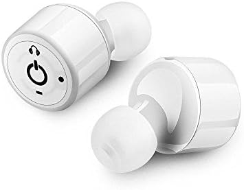 Bluetooth Noise Cancelling Earbuds,Mini Invisible Earphones Truly Wireless Bluetooth V4.2 Music Earpiece In-ear Headset Stereo Surround Sound With Microphone For Running Gym Apple -White