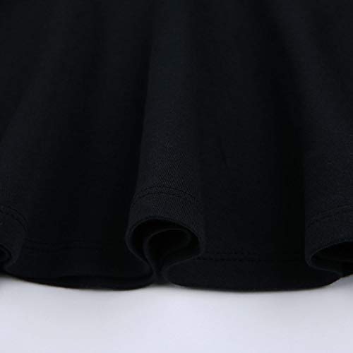 SOBOWO Baby Girl Solid Black Dress Infant Cotton Short/Long Sleeve Princess Dresses 6-24 Months (2-3Years(3Y), Black Long Sleeve)