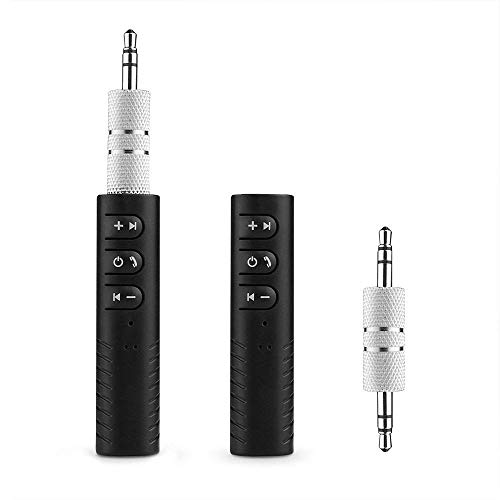 Bluetooth Receiver, Woonavir Wireless Music Receiver Bluetooth Aux 3.5mm Adapter with Clip Design for Home and Car Audio (with Audio Adapter and USB Cable) (Black) - Thumbnail 2