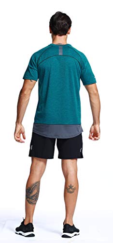 AKILEX MENS RUNNING DRY FIT T-SHIRT ATHLETIC OUTDOOR SHORT SLEEVE COMFORTABLE SPORTS TOP