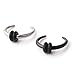 Ruifan 2pcs 316L Stainless Steel C shape Pincher Tapers Septum Buffalo Taper Expander Pierced Nose, Nipple or Earring Ring with Black O-Rings 14G (Steel+Black)