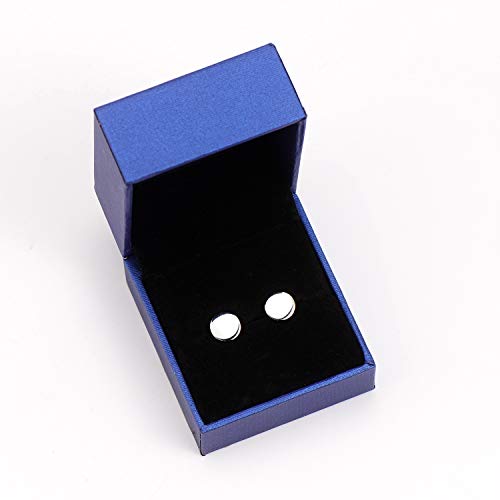 White Gold Plated Sterling Silver Dot Stud Earrings 3mm-8mm Options, Flat Round Disc Studs Hypoallergenic Jewelry (3mm) - Thumbnail 5