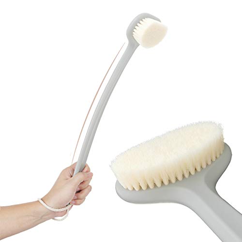 Body Bath Brush with Soft Bristles,Wet Brushing Back Scrubber for Shower with 18 inches Long Handle,Gentle Promote Healthy Glowing Skin and Beauty(Grey) - Thumbnail 7