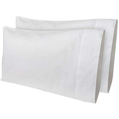 AB Lifestyles 2 Pack 12x18 300 Thread Count 100% Cotton Travel Pillowcase Fits MyPillow Go Anywhere Pillow, Travel Size, Toddler Size Pillowcase, Color: White (Made in The USA!)