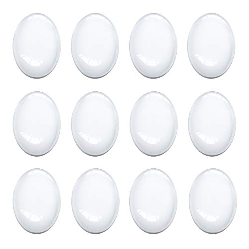 Oval Cabochon 30x40 mm for Jewelry Making 50 PCS Glass Cabochons with Flat Backs Glass Dome Tiles Clear Cameo for Pendants Magnets and Crafts (50 PCS, 30x40MM)