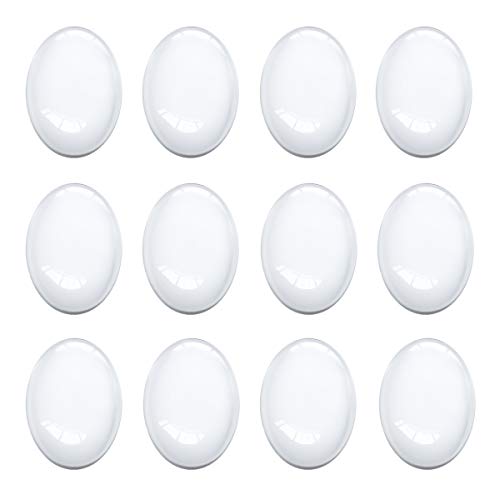 Oval Cabochon 30x40 mm for Jewelry Making 50 PCS Glass Cabochons with Flat Backs Glass Dome Tiles Clear Cameo for Pendants Magnets and Crafts (50 PCS, 30x40MM)