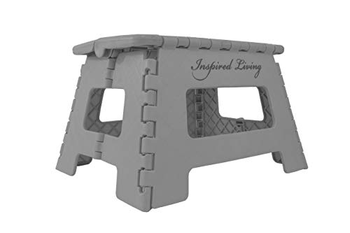Inspired Living Step Heavy Duty folding-stools, 9" High, DARK GREY - Thumbnail 4