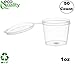 EcoQuality [50 Pack] 1 Oz Leak Proof Plastic Condiment Souffle Containers with Attached Lids - Portion Cups with Hinged Lid Perfect for Sauces, Samples, Slime, Jello Shot, Food Storage & More!