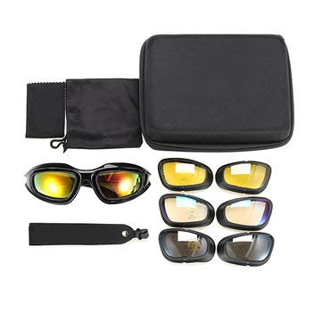 Motorcycle Motorcycle Goggles - Tactical Goggles Motorcycle Riding Glasses Sun Glassess - 1 X Motorcycle Glasses 6 X Glasses Lens (3 colors as pictures show) 1 X
