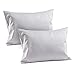 2 Grey Toddler Pillowcases - Envelope Style - 100% Cotton 400 TC Soft Sateen Weave - for Travel Pillows 13.5