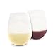 iRainy Set of 2 Silicone Wine Glasses Cups-Unbreakable Party / Camping / Picnic / RV / Yachting / Travel Cups - for Wine, Beer, or Any Beverage (White)