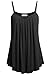 BEPEI Spaghetti Strap Tank Top, Sleeveless Cami Shirts Summer Beach Comfy Wear,Black,Medium