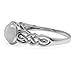 Silvershake 7mm Natural Round Shape Moonstone White Gold Plated 925 Sterling Silver Celtic Knot Solitaire Ring